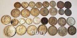 Lot of 31pcs Mixed World Silver Coins (129 grams)