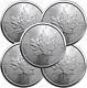 Lot Of 5 2022 1 Oz Canadian 9999 Silver Maple Leaf Coin Bu In Stock