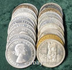 Mixed Date Roll of Canadian 80% Silver Dollars, 20 Canada $1 Coins, 12 oz ASW
