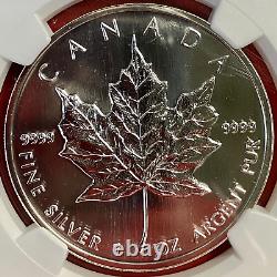 Ngc Ms-69! 1993 Canada Silver $5 Maple Leaf Top Graded At Ngc