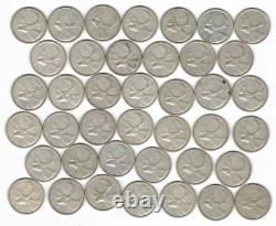 One Full Roll of (40) Canada 1962 25C Silver Coins Starts At Melt Value