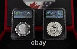 Pride Of Two Nations Silver Eagle And Canadian Maple Leaf 2 Coin Set