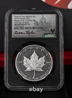 Pride Of Two Nations Silver Eagle And Canadian Maple Leaf 2 Coin Set