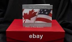 Pride Of Two Nations Silver Eagle And Canadian Maple Leaf 2 Coin Set