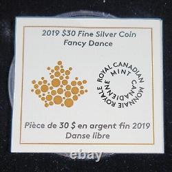 Proof Silver 2019 Canada $30 Fancy Dance 2 oz Colorized with Original Box & COA