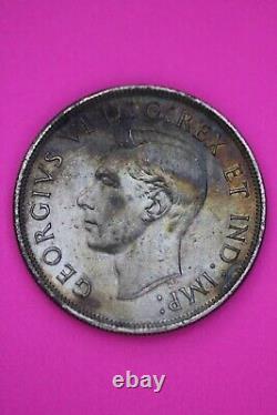 Toned 1946 Canada Silver Dollar Scarce Semi Key Date. 800 Fine Silver Coin 35