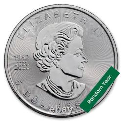 Tube of 25 1 oz Silver Maple Leaf Coin BU Random Year